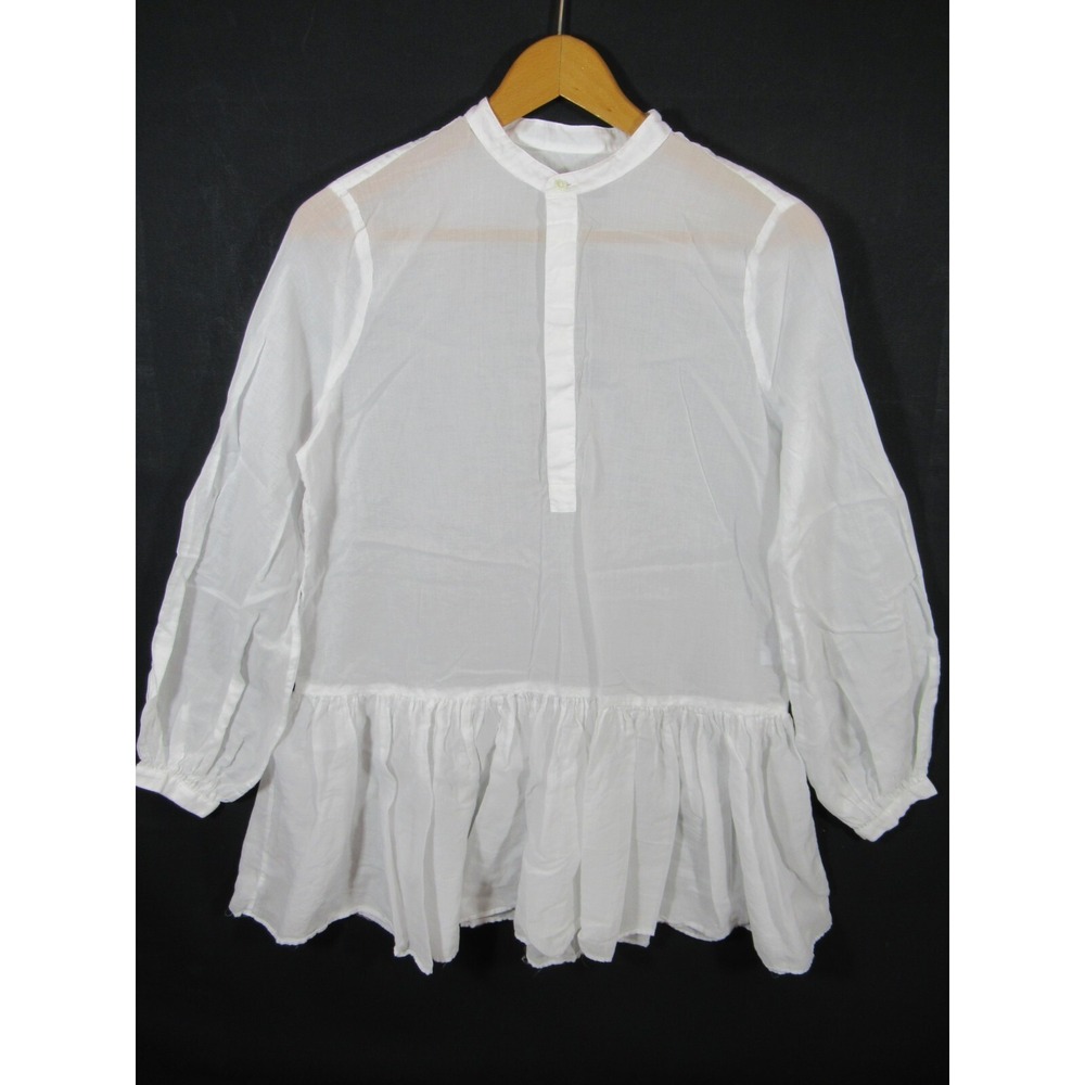 Polo Ralph Lauren Tunic Women Small White Cotton Lightweight Semi-Sheer